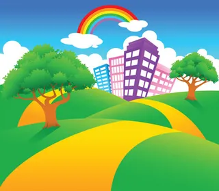 矢量卡通风景,背景元素