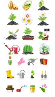 绿色花园图标,免抠元素