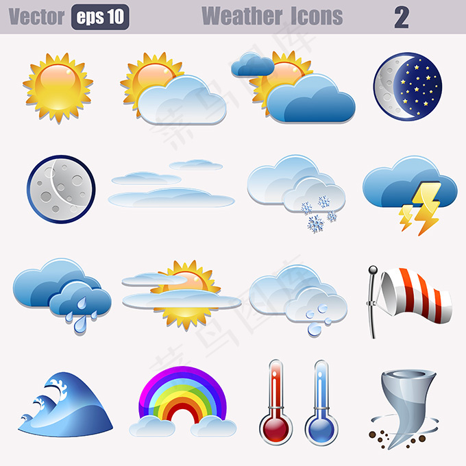 天气图标设计,免抠元素