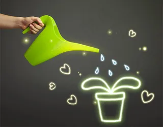 浇水壶与发光花盆