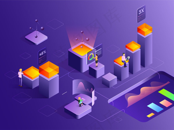 增长图表概念插画