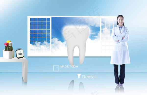 牙齿与窗户psd模版下载