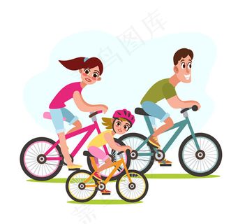 骑单车的三口之家 骑单车的三口之家