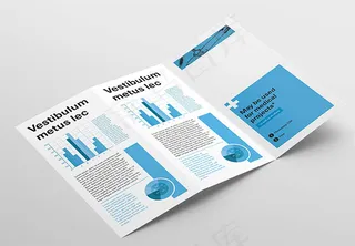 淡蓝色折页样机