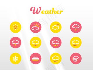 可爱天气图标,免抠元素