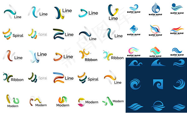 水波线条创意标志