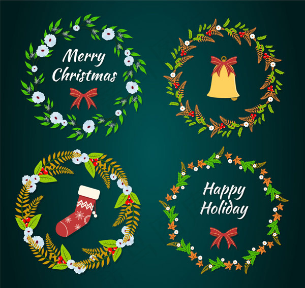 圣诞节花环矢量