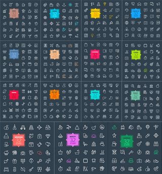 时尚线条图标,免抠元素