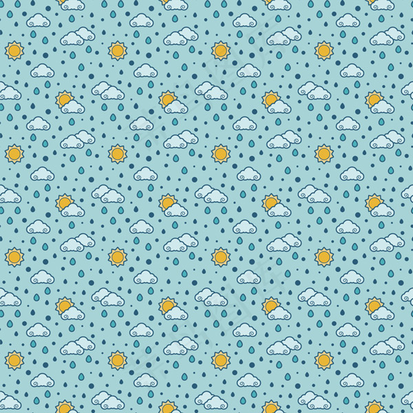 云朵太阳雨滴背景