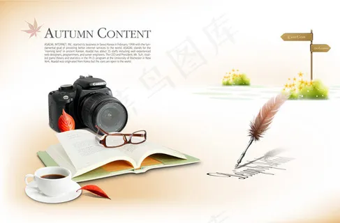 眼镜照相机与书本