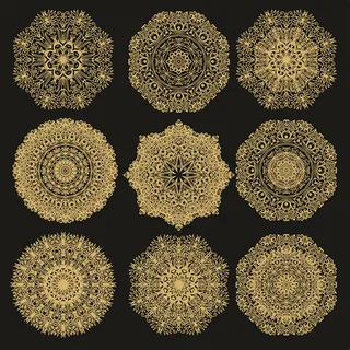 金色花纹花边图案