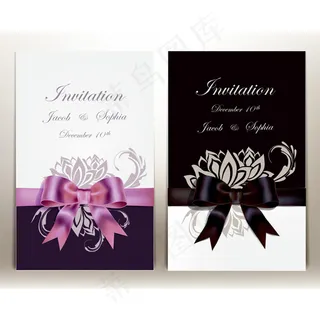 花纹请柬贺卡矢量