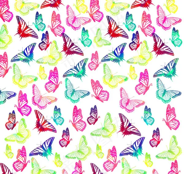 蝴蝶无缝背景ai矢量模版下载