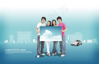 站成排的男女生