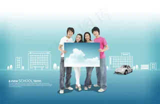 站成排的男女生