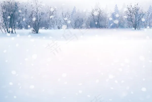 雪地森林唯美风景eps,ai矢量模版下载