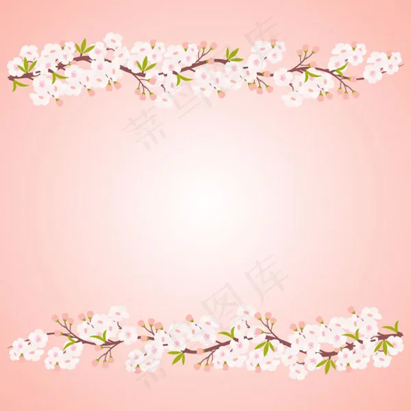 白色桃花枝背景