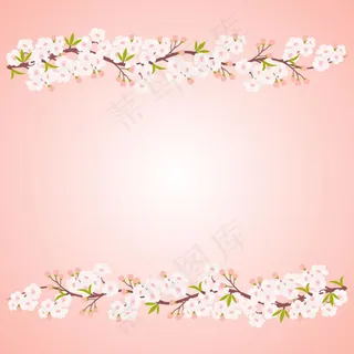 白色桃花枝背景