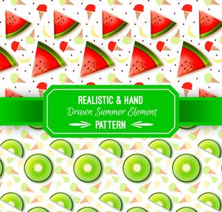 夏季水果无缝背景