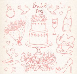 11款手绘婚礼元素