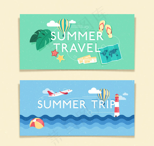 夏季旅游bannerai矢量模版下载