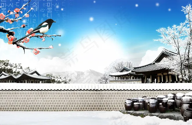 冬季雪花美景