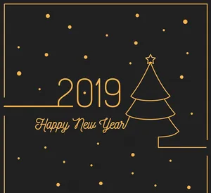金色新年圣诞树