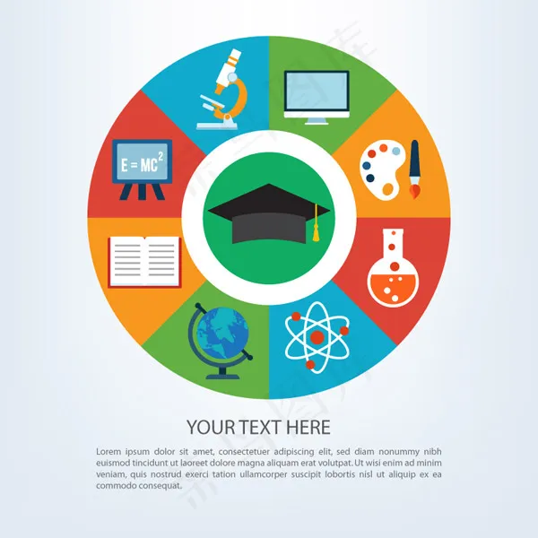 教育元素圆盘ai矢量模版下载