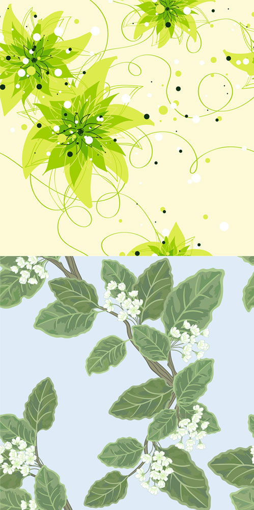 树叶底纹花纹eps,ai矢量模版下载