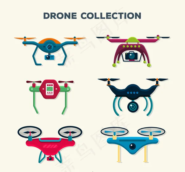 时尚无人飞机ai矢量模版下载