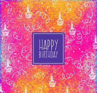 蛋糕和纸屑贺卡