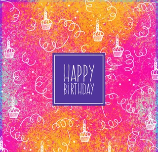 蛋糕和纸屑贺卡