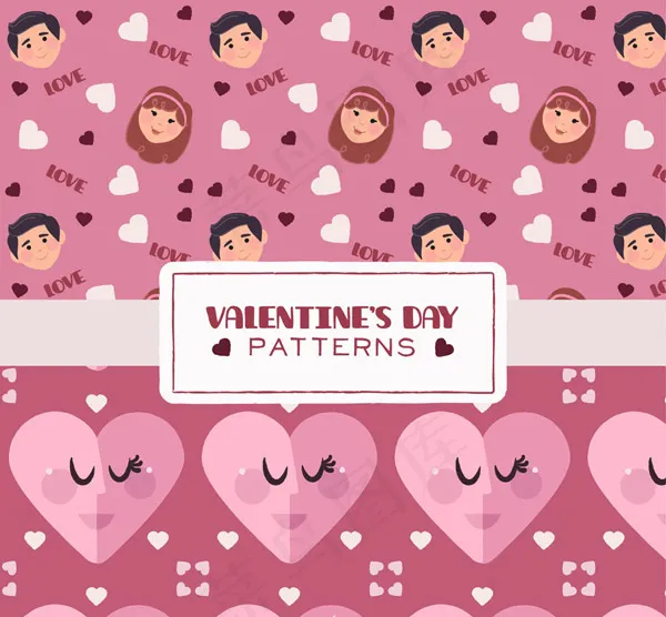 情人节无缝背景ai矢量模版下载