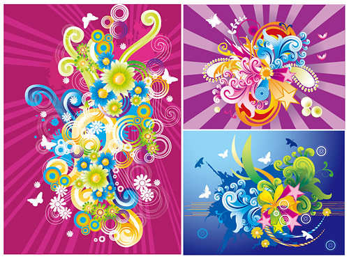 潮流色彩插画eps,ai矢量模版下载