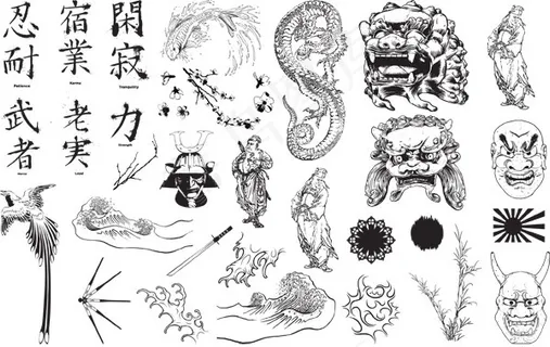 中国文化手绘图,背景元素 中国文化手绘图,背景元素