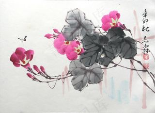 牵牛花水墨画
