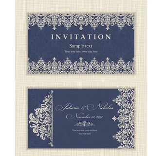 欧式花纹请柬贺卡