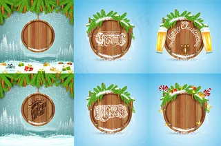 圣诞节木板矢量