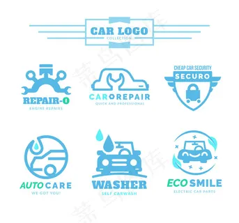蓝色车辆元素标志