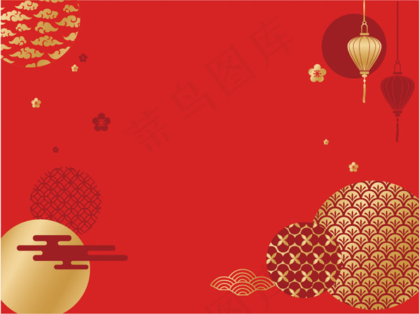 春节节日背景ai矢量模版下载