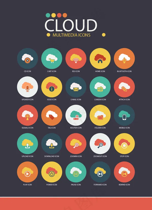 云主题图标,免抠元素eps,ai矢量模版下载