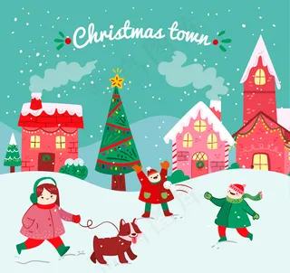 圣诞小城和人物