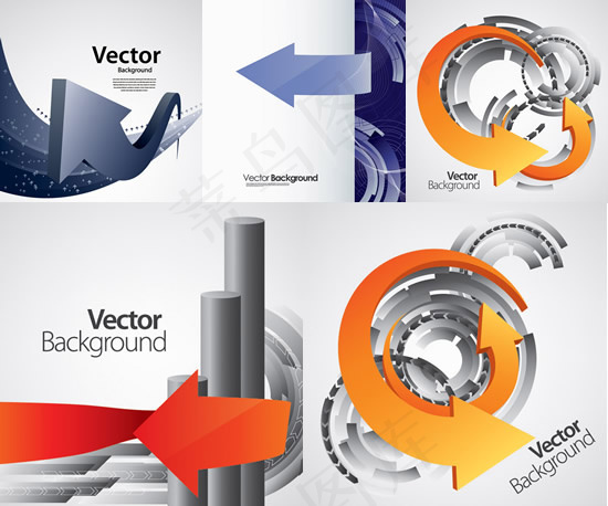 立体箭头背景eps,ai矢量模版下载