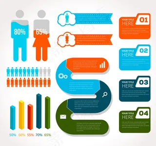 彩色信息图元素