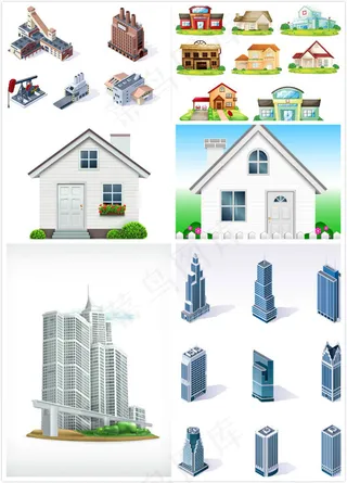 立体建筑矢量