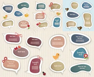 贴纸对话框矢量