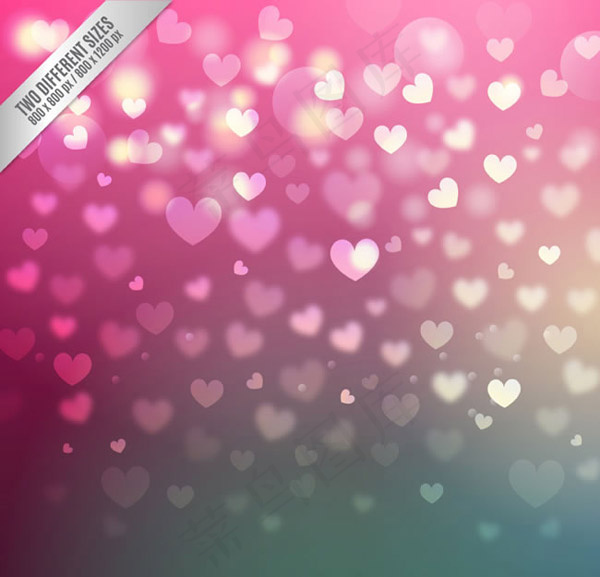 缤纷爱心背景矢量