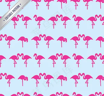 火烈鸟无缝背景