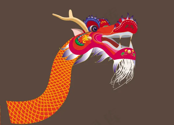 端午龙舟龙头eps,ai矢量模版下载