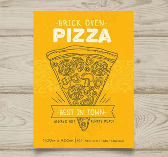 手绘三角披萨传单